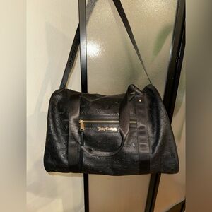 Juicy Couture Embossed Hearts Weekender Black Duffle Bag NEW w/FLAWS Cond READ